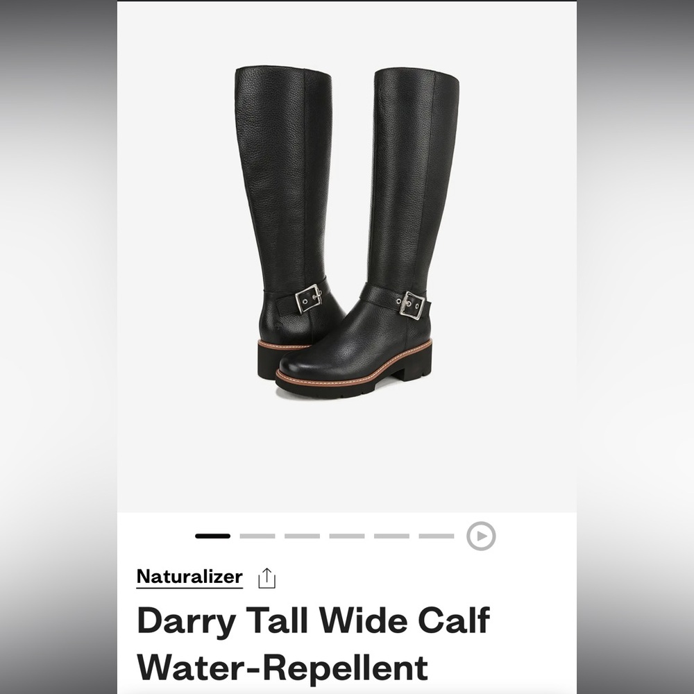 Naturalizer (Black) Darry Tall Boot - Wide Calf (Size 7.5) NIB